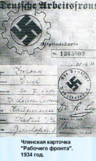 Членская карточка 'Рабочего фронта'. 1934 год.